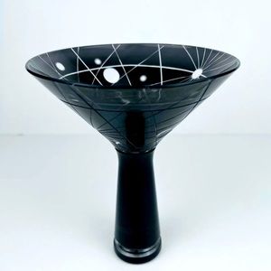 Black Etched “Cosmic Atomic” Martini Glasses by Kate Spade for Lenox - Set of 4